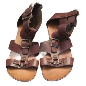 B&B Greek Leather Brown Sandals